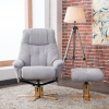 Dubai Recliner Chair & Footstool in Lisbon Silver